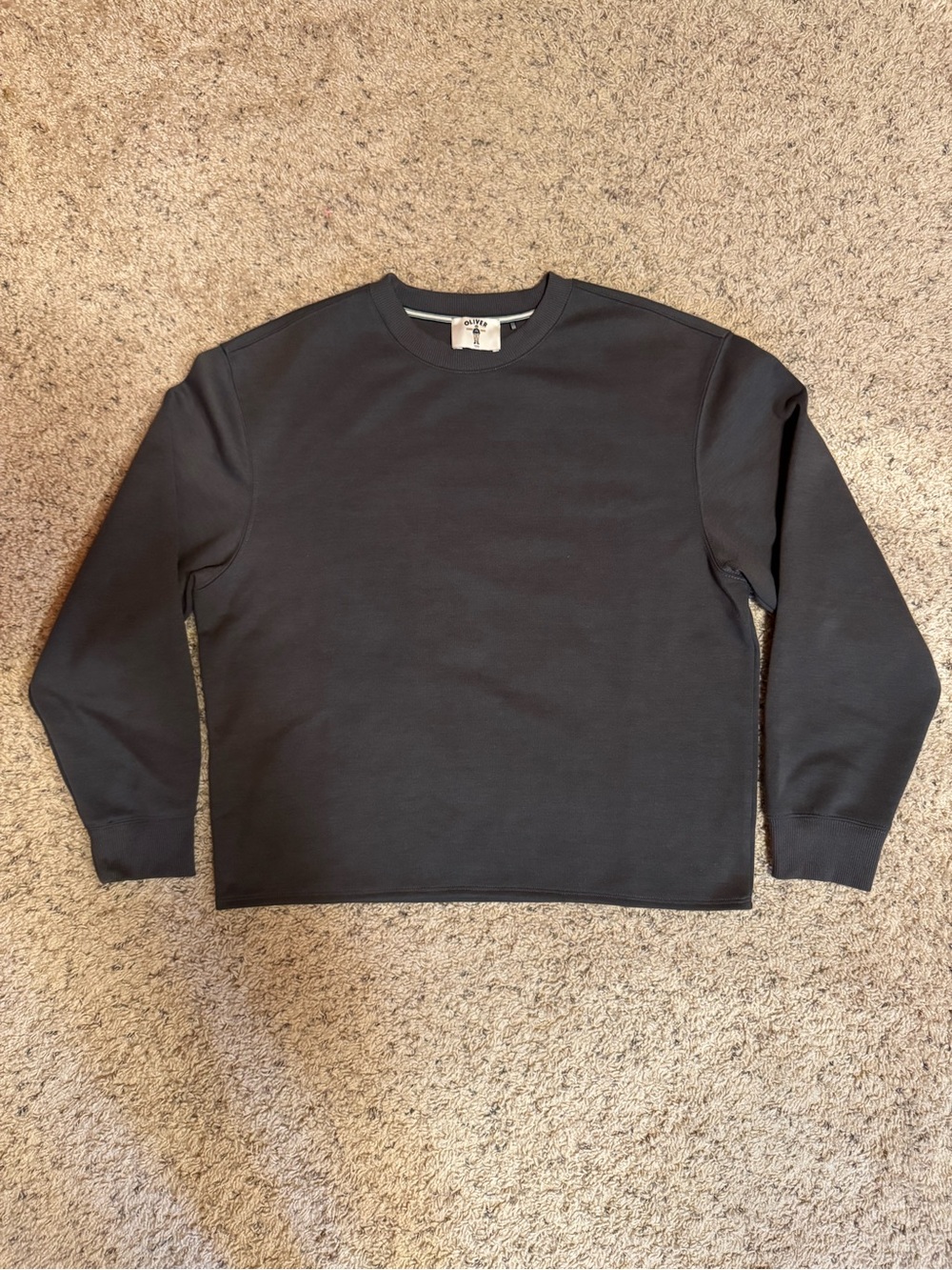 Oliver Korean Brand Charcoal Gray Crewneck Sweatshirt Mens Size M